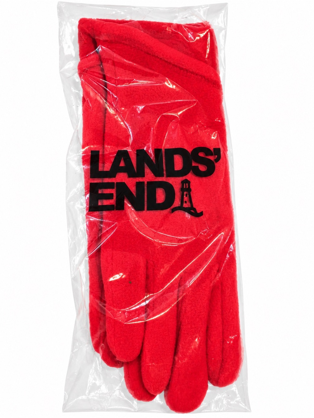 Landsā End Womenās Fleece Touchscreen Gloves Rich Red Size Small NEW